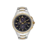 This solar-powered watch from Coutura blends cutting-edge watchmaking technology with absolute class. This black-dial watch is complete with an overcharge prevention function, a power reserve display, LumiBrite hands and indices, and more.